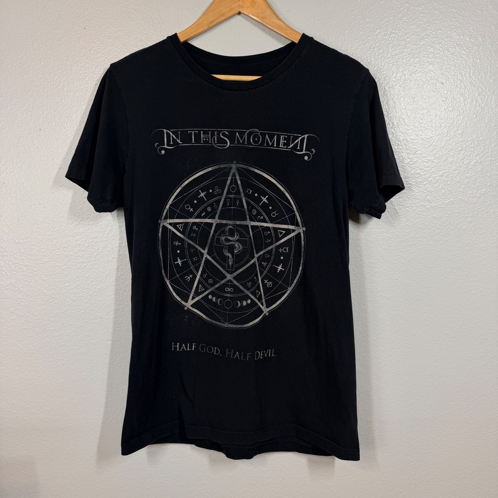 In‎ This Moment T-Shirt Women Small Black Half God Half Devil Graphic Tee